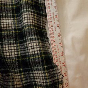 Tartan Plaid Blue Green Wool Scarf
